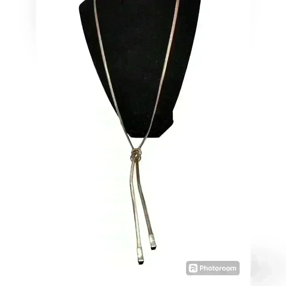 Kenneth Cole Y Knotted Necklace Gold Tone Chain 18$